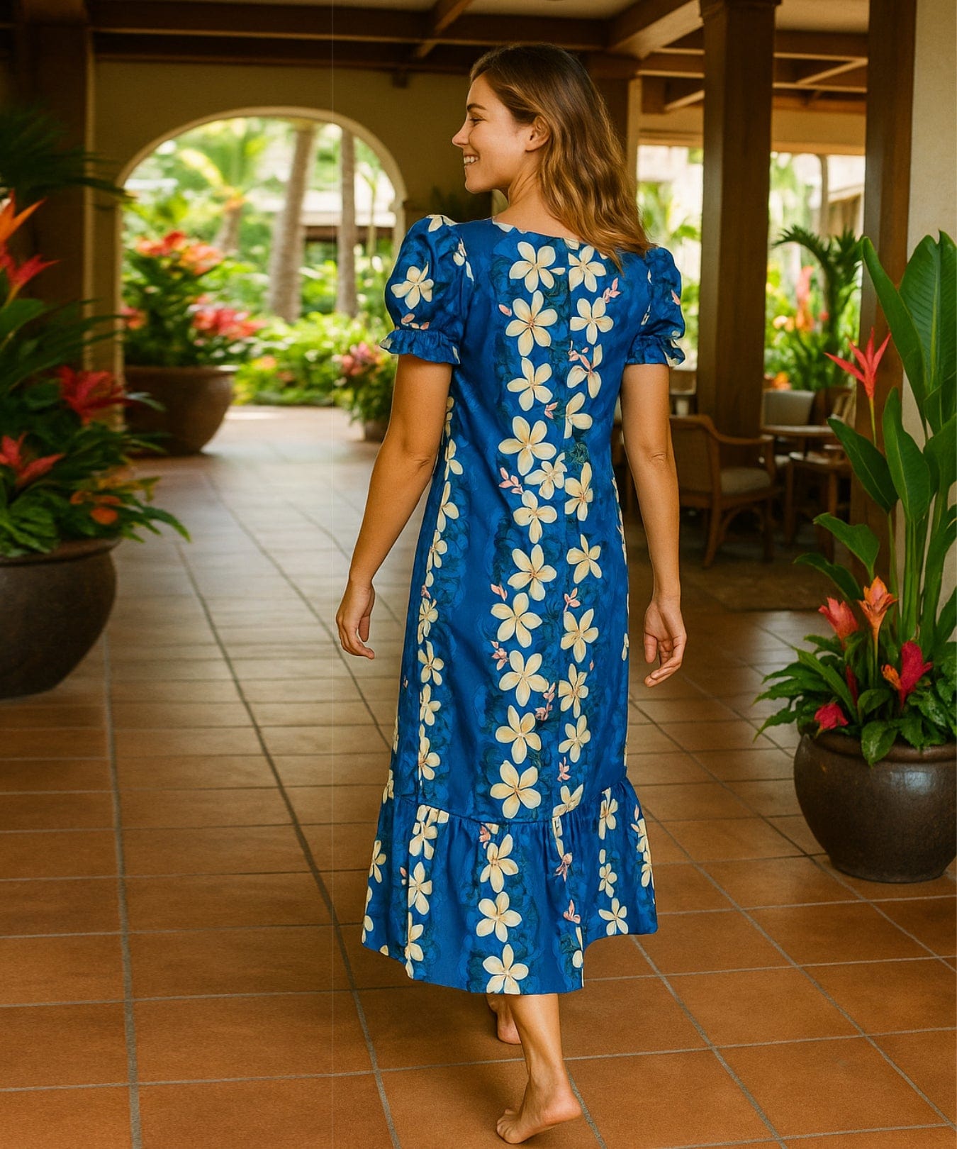 Ruffle Knee Length Muumuu Dress