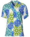 Island Quilt Rayon Open Pointed Aloha Shirt Men's Rayon Shirts