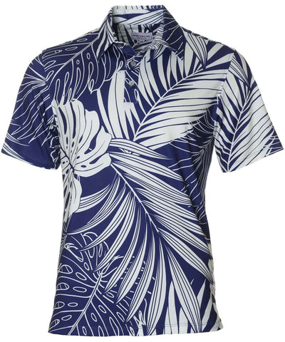 Palms Polyester Spandex Polo Aloha Shirt | Aloha Shirts Club