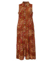Full-Length Maxi Shirt Collar Rayon Dress Full Length Dress