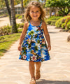 Mahina Hibiscus Girls Hawaiian Sundress Blue