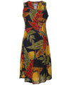 Retro Pineapples Rayon Midi Knee Length Dress