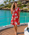 Pali Orchid Short Muumuu Hawaiian Dress Red