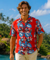 Night-Blooming Retro Rayon Aloha Men's Shirt Fire Men Shirts