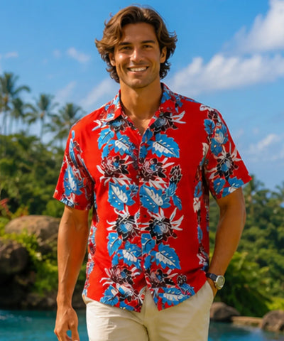Night-Blooming Retro Rayon Aloha Men's Shirt | Aloha Shirts Club