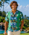 Night-Blooming Retro Rayon Aloha Men's Shirt Rainforest Men Shirts
