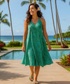 Float Short Tropical Pull Over Hawaiian Dress Aqua