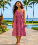 Float Short Tropical Pull Over Hawaiian Dress Pink