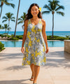 Poly Cotton Sleeveless Style Hawaiian dress White
