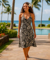 Makaha Short Rayon Halter Dress Black