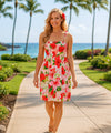 Lilikoi Smock Tube-Top Rayon Short Dress Coral