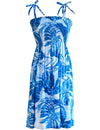 Monstera Leaves Rayon Smock Tube Top Dress