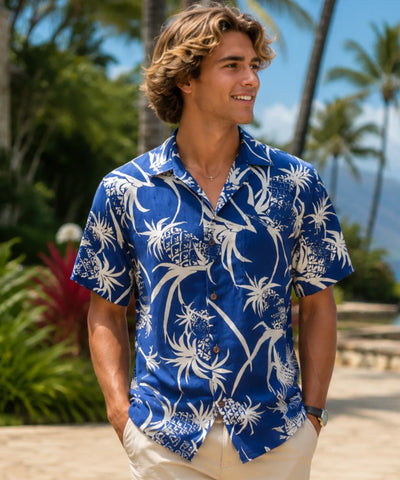Short Sleeves Men's Rayon Pineapples Aloha Shirt| Aloha Shirts Club
