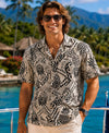 Short Sleeves Tribal Pineapple Khaki Hawaiian Shirt
