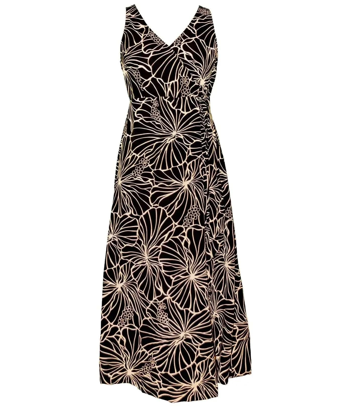 Tea Length Empire Waist Rayon Dress Burgundy / M