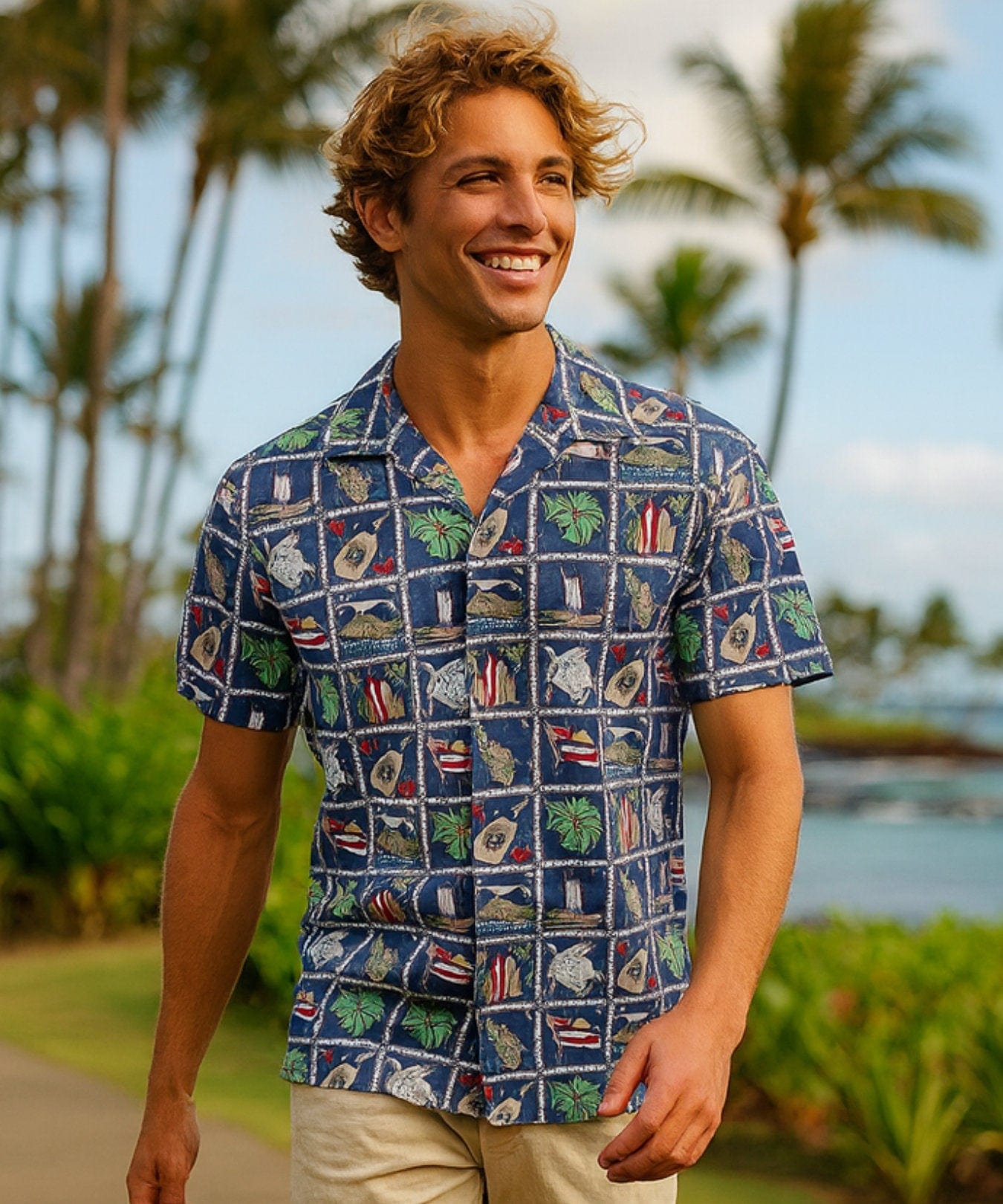 Flagship Hawaiian Aloha Shirt Denim
