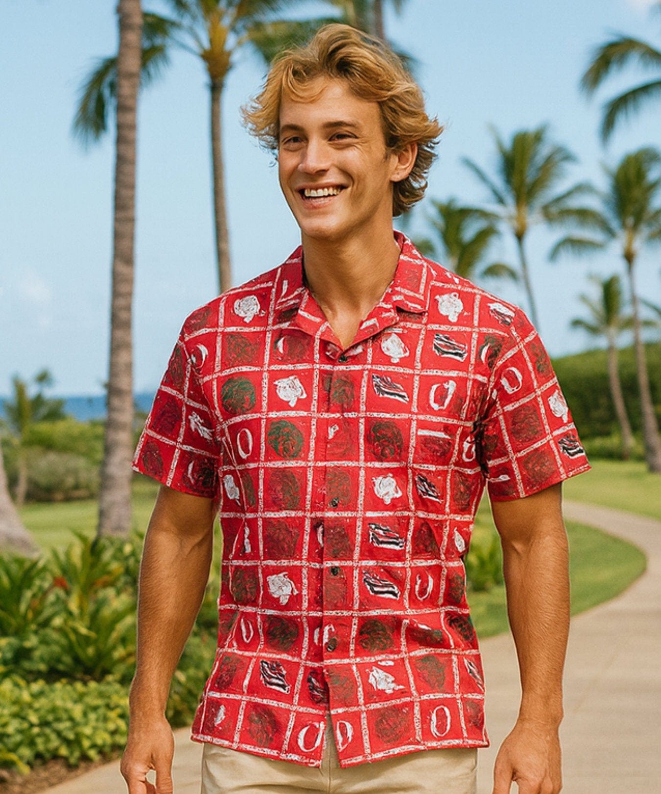 Flagship Hawaiian Aloha Shirt Red