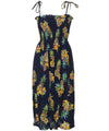 Pineapples Rayon Short Smock Dress Short Smocked Tube Top Dress