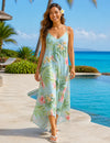 V-Neckline Sleeveless Bodice Style Long Dress Aqua Long Maxi Dress