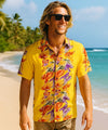 Retro Anthurium Panel Rayon Hawaiian Shirt Fated Sunny