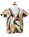 Heliconia Hawaiian V-Neck Women's Blouse