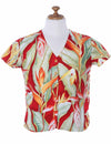 Heliconia Hawaiian V-Neck Women's Blouse
