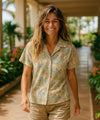 Short Sleeves Pineapple Women's Aloha Shirt White