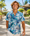 Aloha Palm Wrinkle Free Men's Shirt White