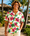 Island Hibiscus Watercolor Hawaiian Shirt White