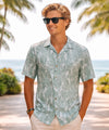 Short Sleeves Rayon Palm Men's Aloha Shirt