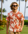 Lanai Adventure Cotton Cool Hawaiian Shirt Coral
