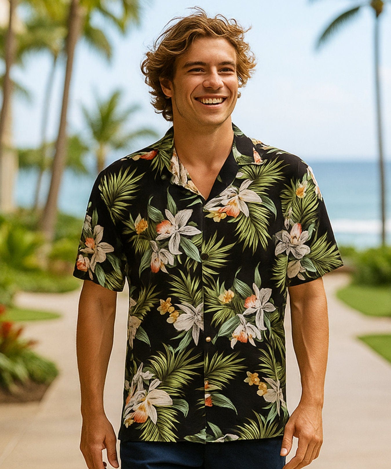 Relax Fit Orchid Men's Rayon Aloha Shirt | Aloha Shirts Club