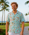 Hula Girls Vintage Aloha Hawaiian Shirt Aqua