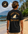 Angry Shark Men's Hawaiian T-Shirt Black