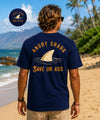 Angry Shark Men's Hawaiian T-Shirt Navy