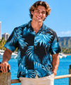 Areca Resort Palms Men's Rayon Shirt Aqua