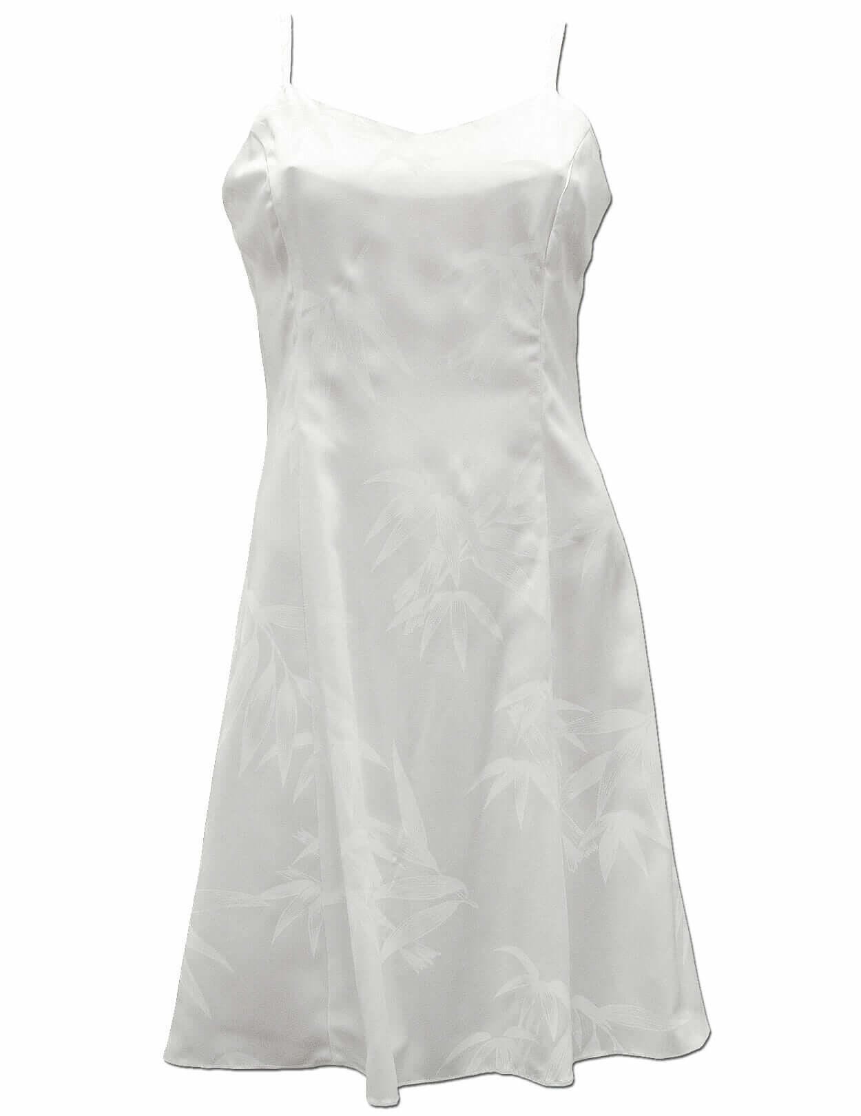 Bamboo Short Spaghetti Straps White Dress