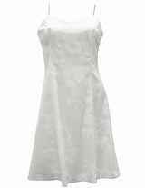 Bamboo Short Spaghetti Straps White Dress