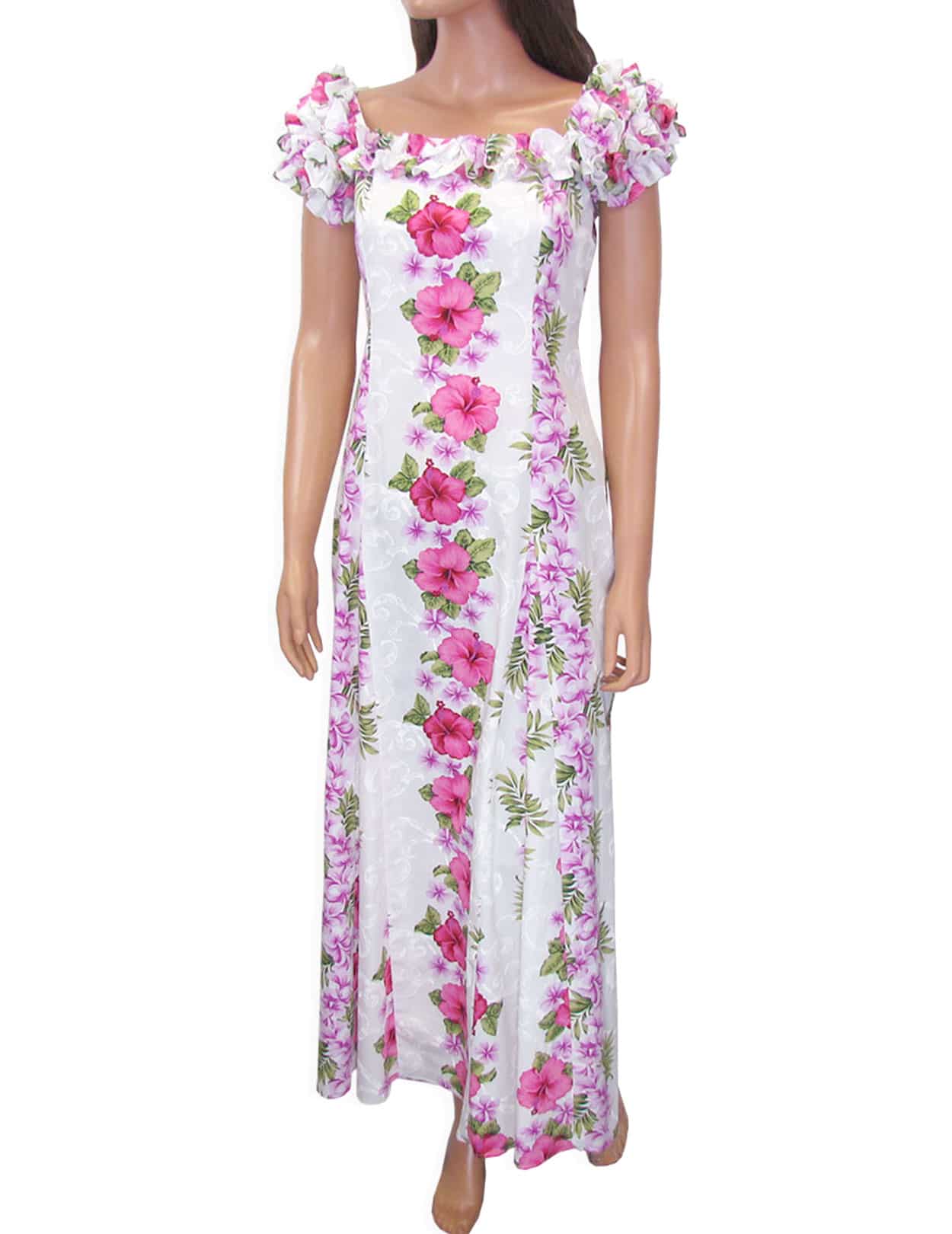 Big Island Long Ruffled Muumuu Hawaiian Dress Aloha Shirts Club