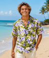 Big Island Men's Aloha Shirt Purple