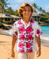 Big Island Boys White Cotton Hawaiian Shirt White