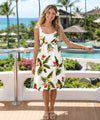 Rayon Birds of Paradise Empire Hawaiian Dress White