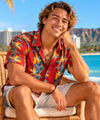 Birds of Paradise Panel Aloha Shirt Red