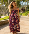 Birds of Paradise Long Tube Top Smock Dress Purple One Size Fits Most XS-XL