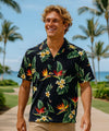 Birds of Paradise Rayon Men's Shirt Black