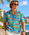 Blue Lagoon Cotton Poplin Hawaiian Shirt Aqua