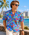 Blue Lagoon Cotton Poplin Hawaiian Shirt Blue