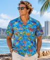 Blue Lagoon Cotton Poplin Hawaiian Shirt Turquoise