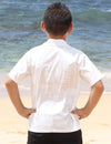 Lihui White Cotton Hawaiian Kids Shirt