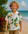 Birds of Paradise Boys Hawaiian Shirt White